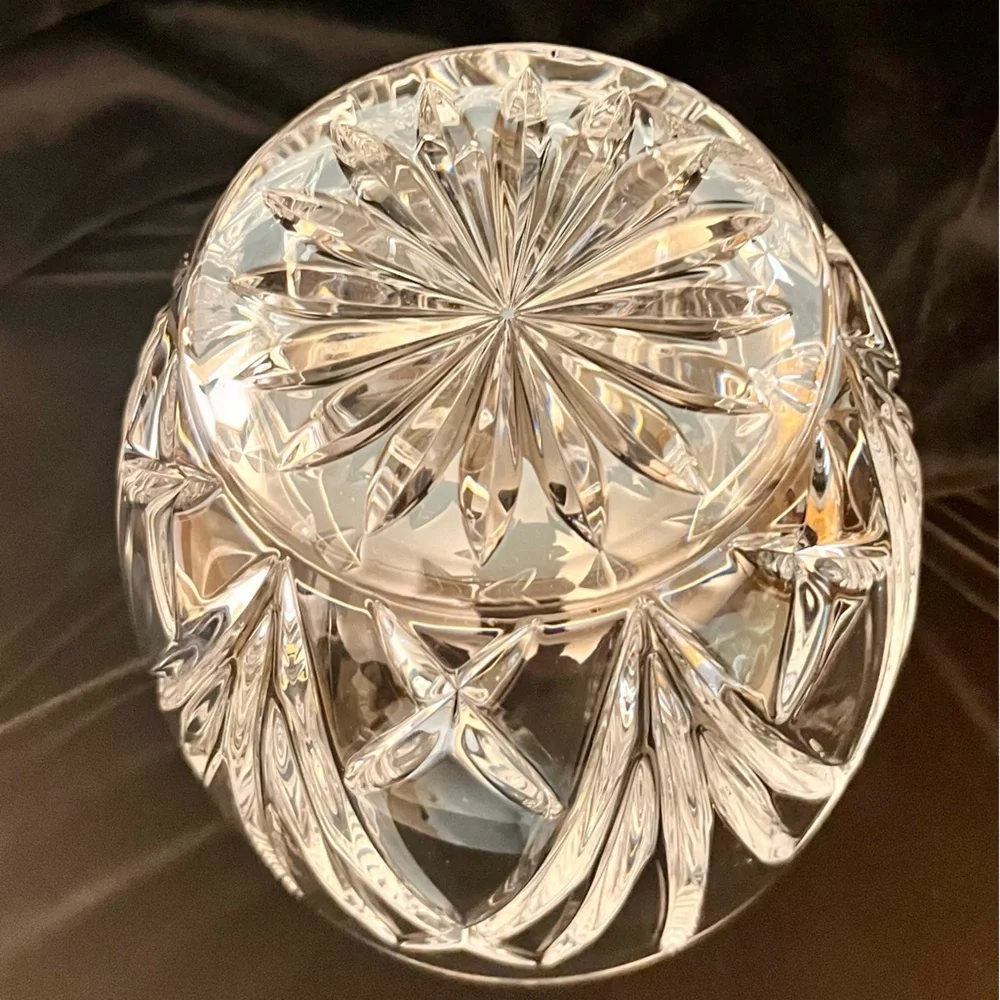 Marquis by Waterford Brookside Cut Crystal Barware Ice Bucket Serving Center Bow